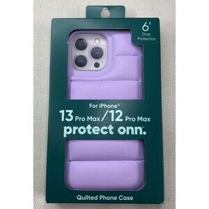 Puffer Phone Case For iPhone 12 13 Pro Max Purple Violet Pastel Quilted Luxe NEW